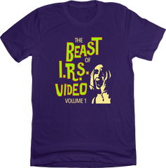 The Beast of I.R.S. Video Volume 1 T-shirt Purple Old School Shirts