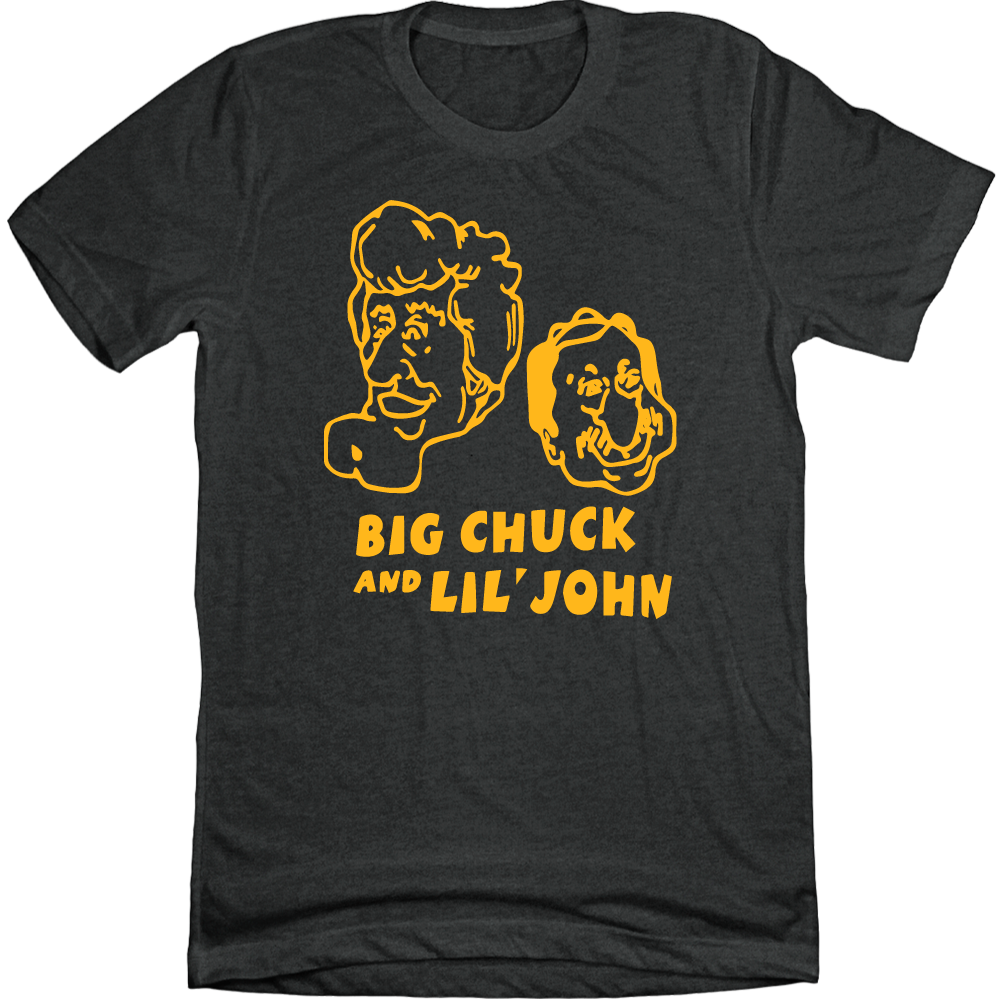Big Chuck & Lil' John Caricature T-shirt black Old School Shirts