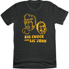 Big Chuck & Lil' John Caricature T-shirt black Old School Shirts