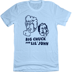 Big Chuck & Lil' John Caricature light blue T-shirt Old School Shirts