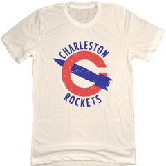 Charleston Rockets Football Red, White, and Blue Logo T-shirt Old School Shirts