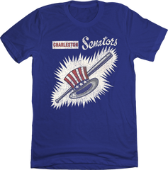 Charleston Senators Baseball T-shirt blue Old School Shirts