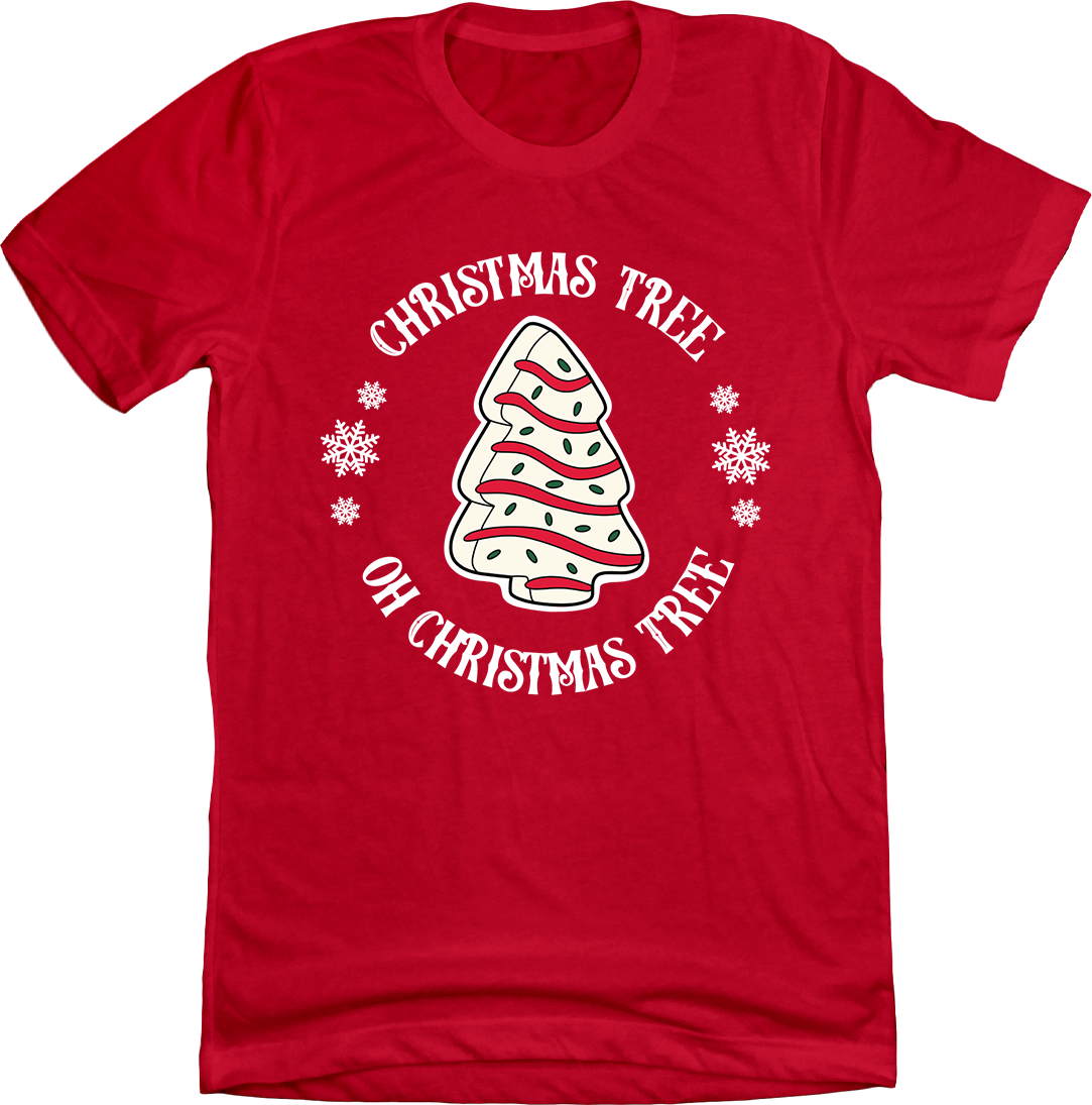 Christmas Tree Cakes, Oh Christmas Tree Cakes Red Tee