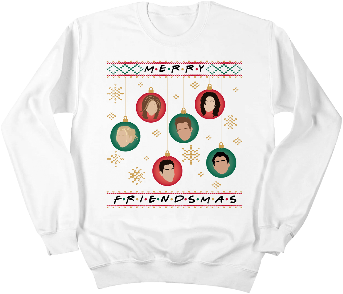 Merry Friendsmas Crewneck Old School Shirts