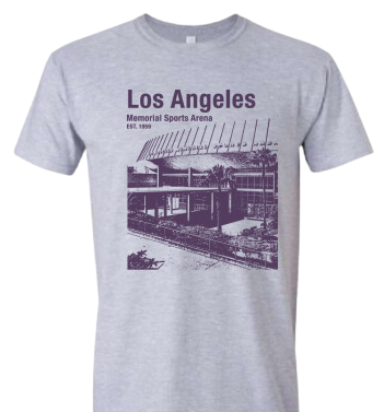Los Angeles Memorial Sports Arena grey T-shirt Old School Shirts