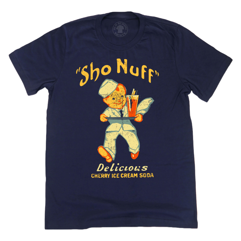 sho nuff ice cream retro unisex navy tee