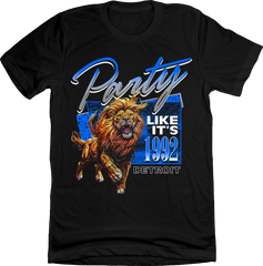 Party Like It's 1992 Detroit Football Old School Shirts Black T-shirt