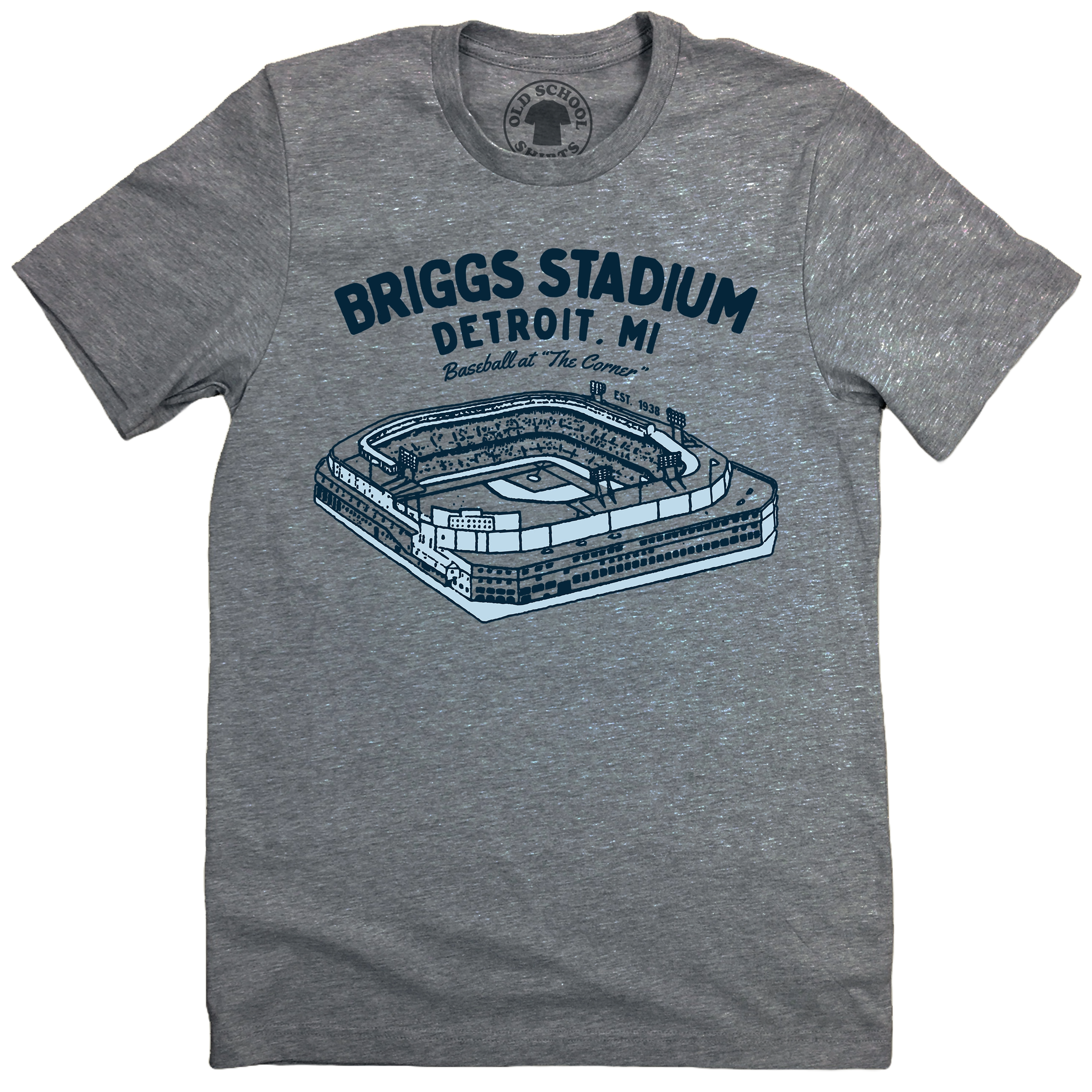 Briggs Stadium Tee, Vintage Detroit Apparel
