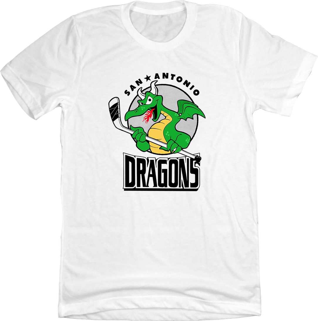 San Antonio Dragons Hockey white T-shirt Old School Shirts