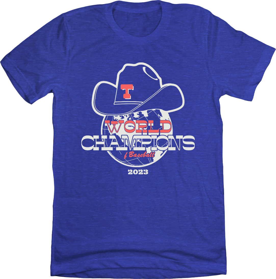Texas Baseball World Champions 2023 blue T-shirt Old School Shirts