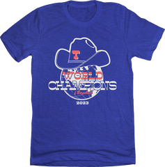 Texas Baseball World Champions 2023 blue T-shirt Old School Shirts
