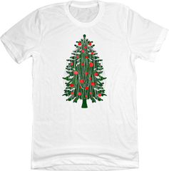 Tinsel Christmas Tree White Tee