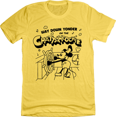 Way Down Yonder on the Chattahoochee Steamboat Willie yellow Old School Shirts