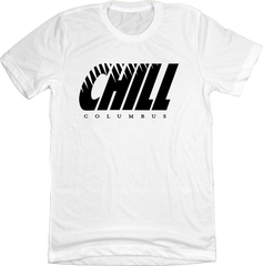 Columbus Chill Hockey Horizontal Logo white T-shirt Old School Shirts