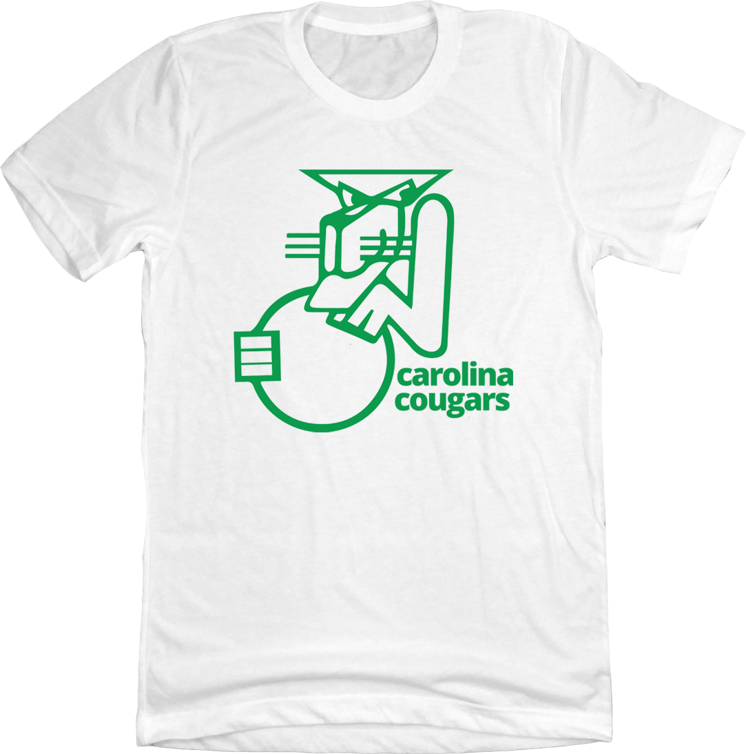 Carolina Cougars Line Logo Old School Shirts white T-shirt