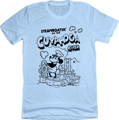 Steamboatin' on the Cuyahoga Steamboat Willie Light Blue Old School Shirts