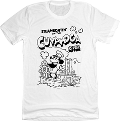 Steamboatin' on the Cuyahoga Steamboat Willie white Old School Shirts