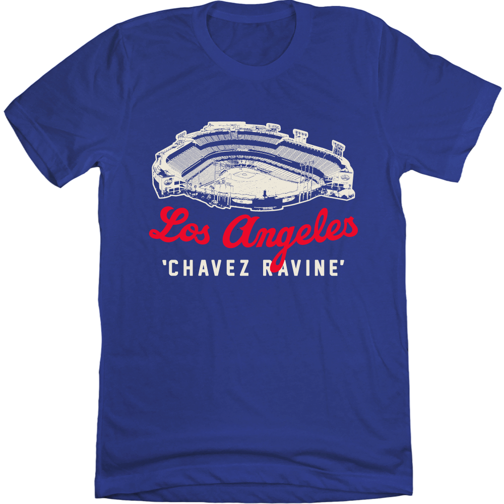 Los Angeles Chavez Ravine blue T-shirt Old School Shirts