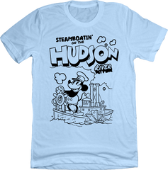 Steamboatin' on the Hudson River Steamboat Willie light blue Old School Shirts