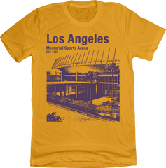 Los Angeles Memorial Sports Arena gold tee Old School Shirts