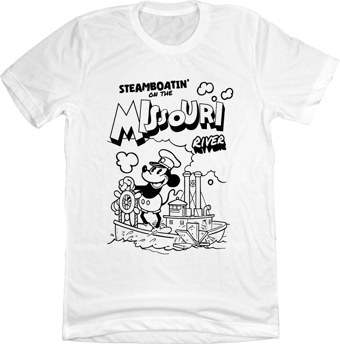 Steamboatin' on the Missouri Steamboat Willie Old School Shirts