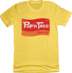 Pup 'n' Taco T-shirt Yellow Old School Shirts