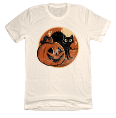 Retro Halloween Cat & Pumpkin Tee