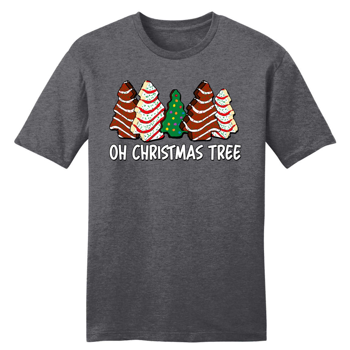 Oh, Christmas Tree Cakes Dark Grey T-shirt Old School Shirts