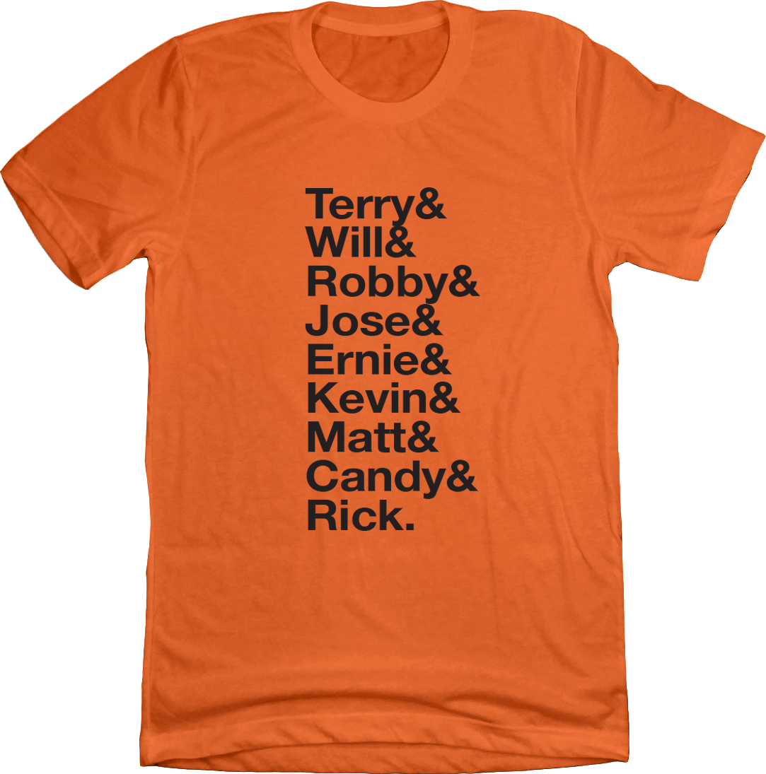 Baseball Lineup 1989 San Francisco & orange T-shirt