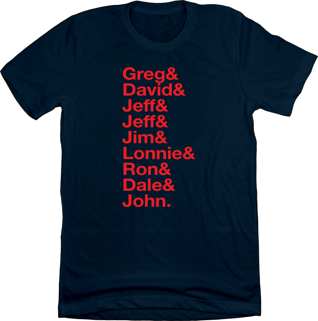 Baseball Lineup 1991 Atlanta & Navy T-shirt Old School Shirts