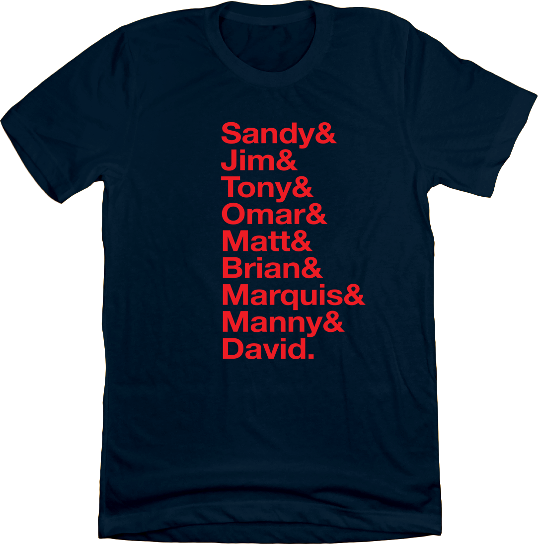 Baseball Lineup 1997 Cleveland & navy T-shirt Old School Shirts