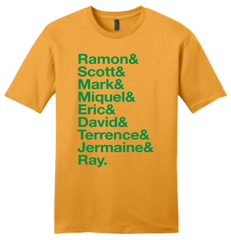 Baseball Lineup 2002 Oakland & gold T-shirt Old School Shirts