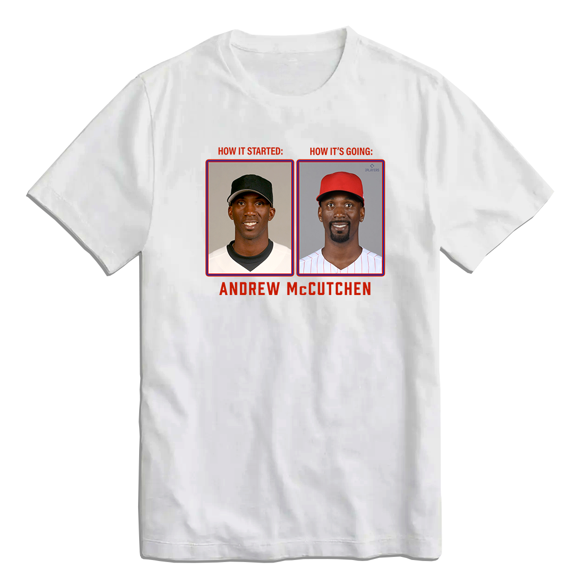 Andrew McCutchen Then & Now MLBPA Tee - Unisex T-Shirt / White / S