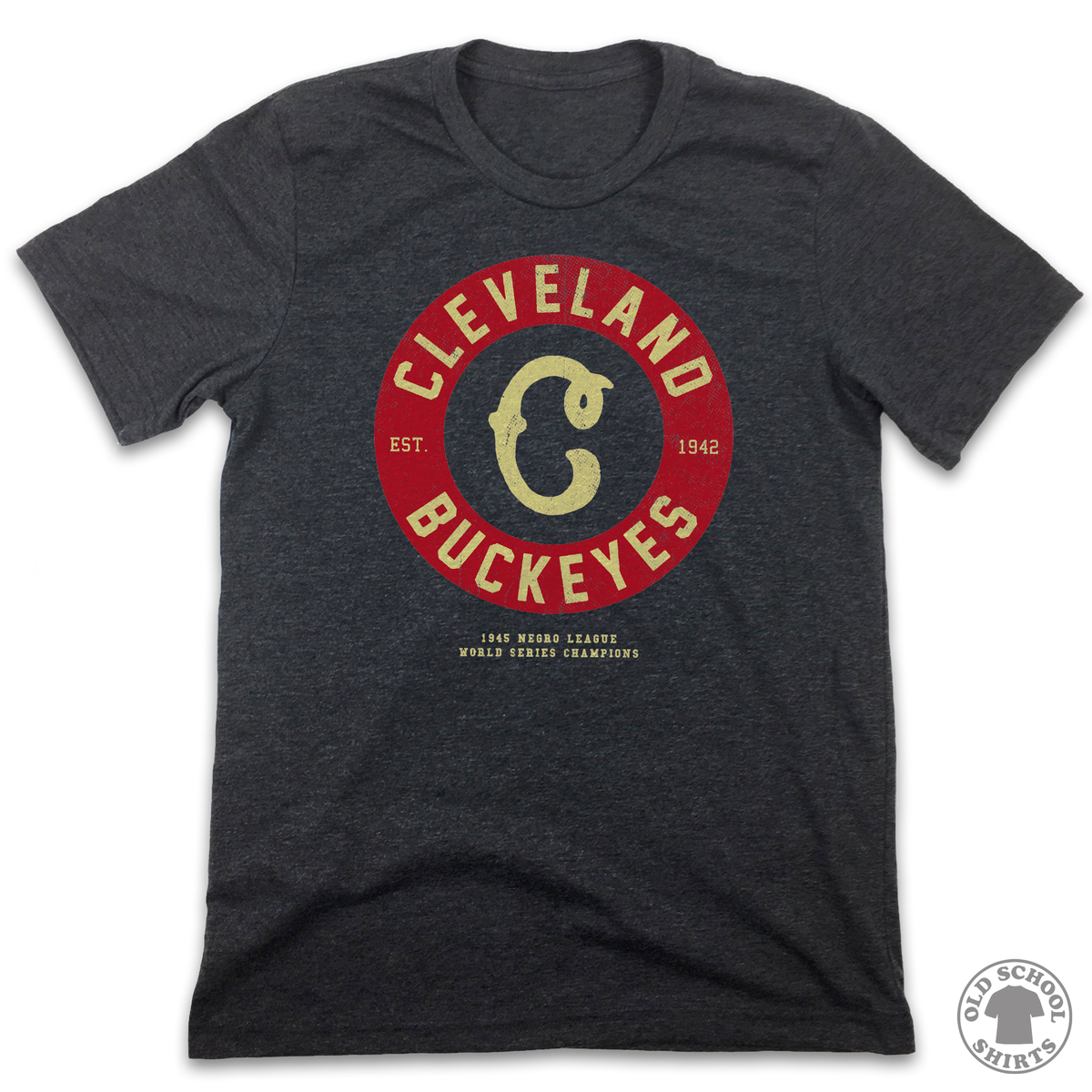 Cleveland Buckeyes - Circle Logo - Old School Shirts- Retro Sports T Shirts