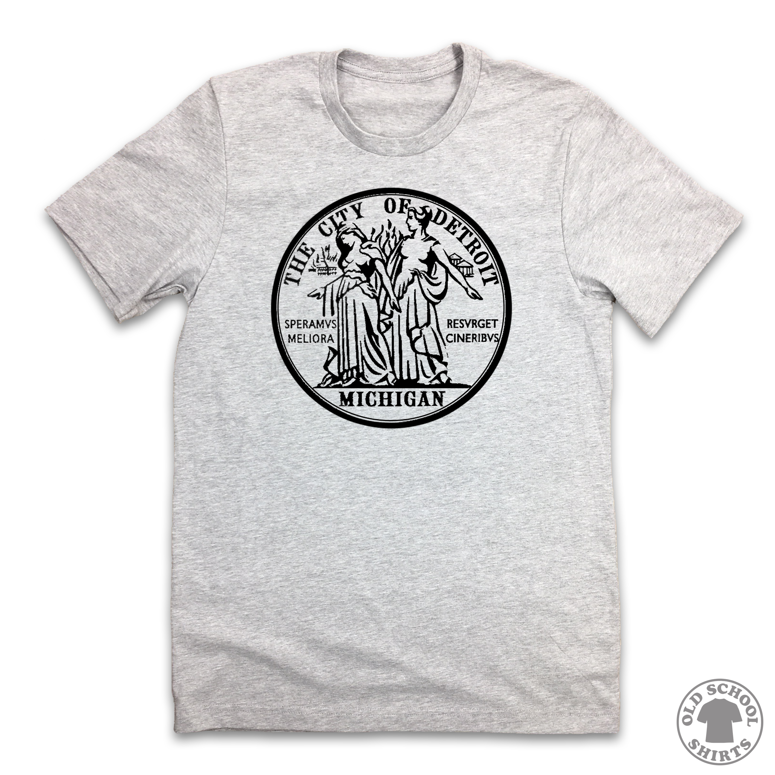 Detroit City Crest - Old School Shirts- Retro Sports T Shirts