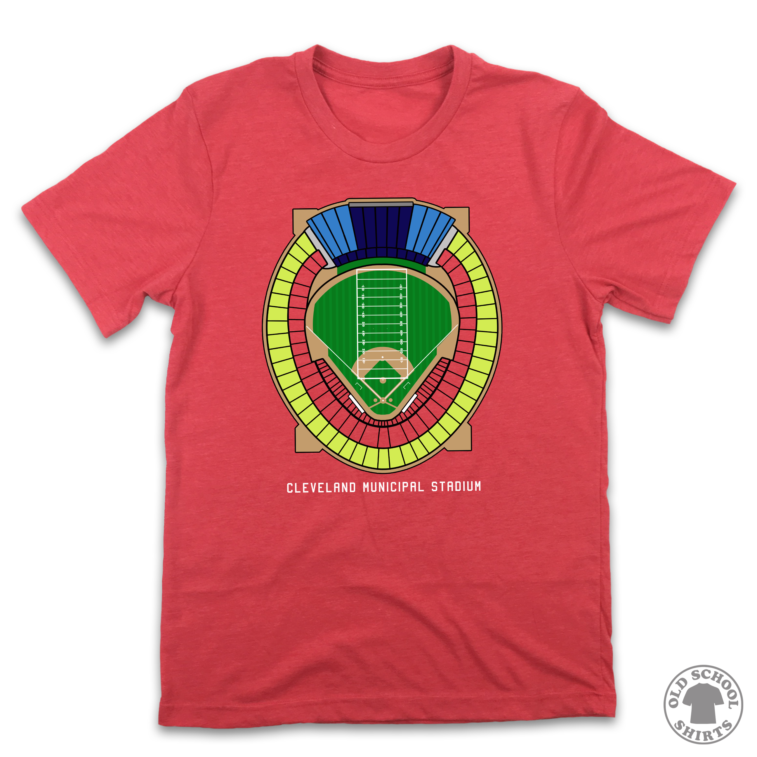 Cleveland Municipal Stadium Seating Chart - Old School Shirts- Retro Sports T Shirts