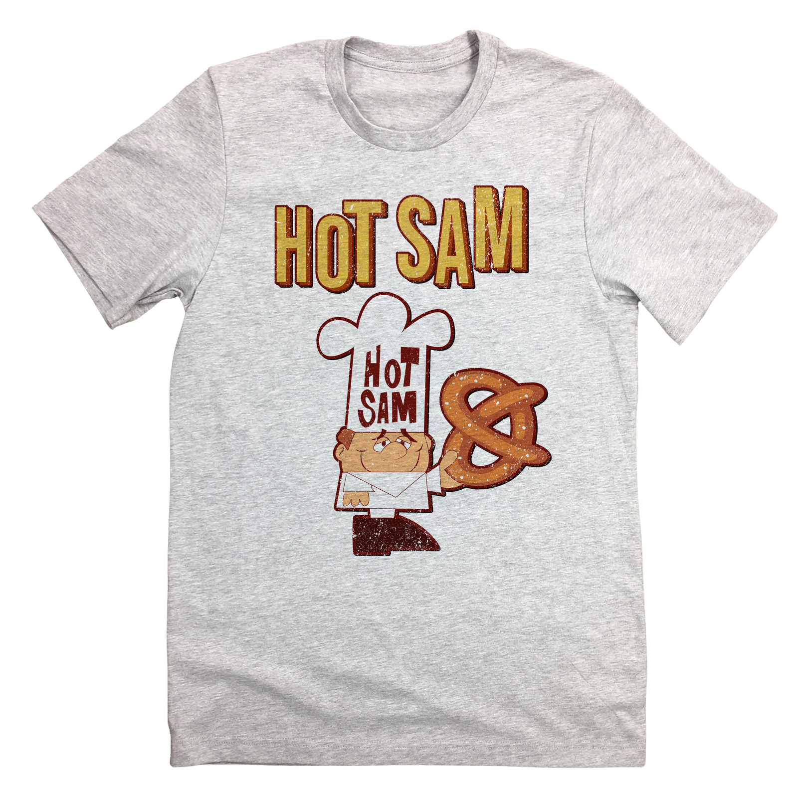 Hot Sam Pretzels Color Logo grey T-shirt Old School Shirts