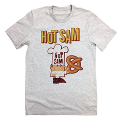Hot Sam Pretzels Color Logo grey T-shirt Old School Shirts