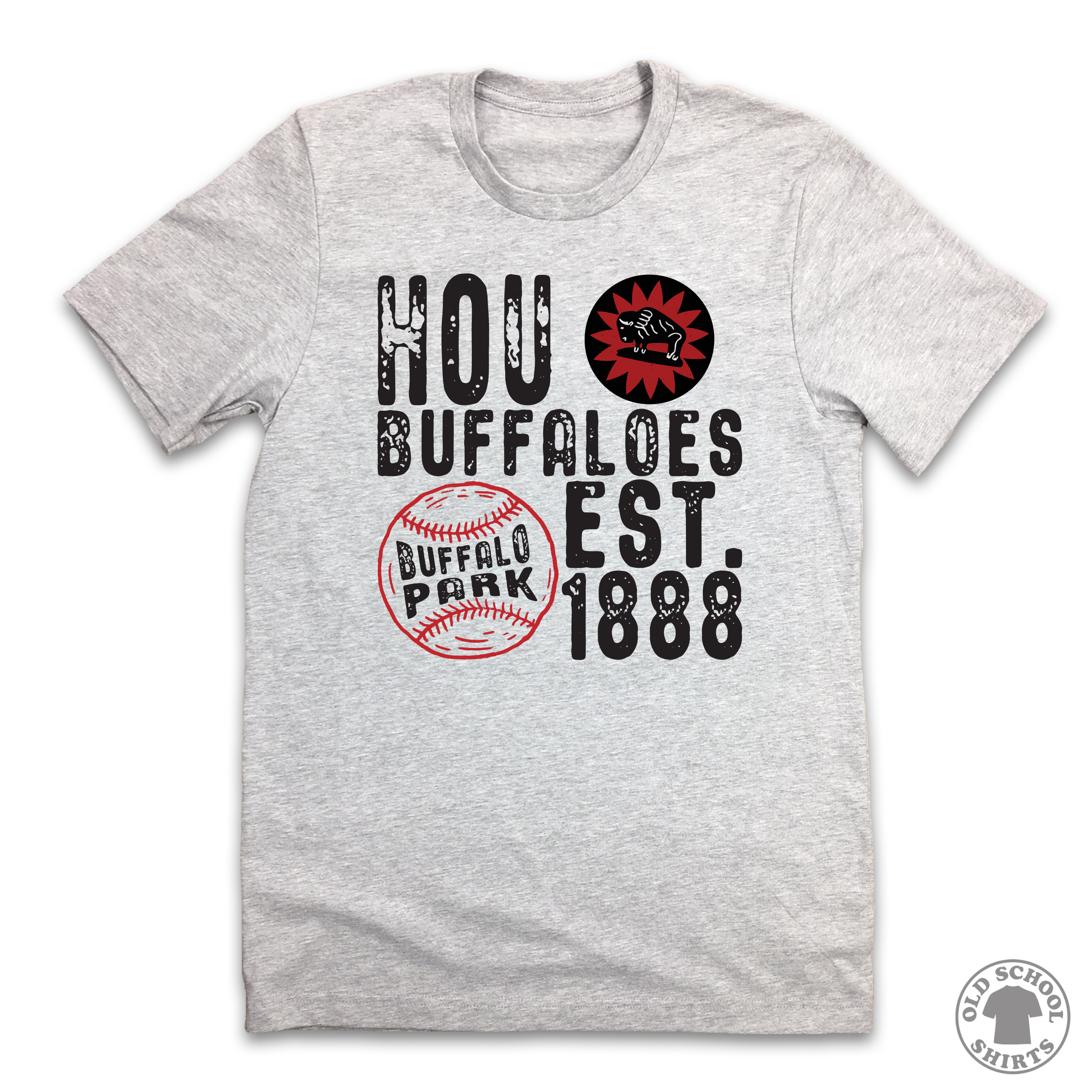 Houston Buffaloes Est. 1888 - Old School Shirts- Retro Sports T Shirts