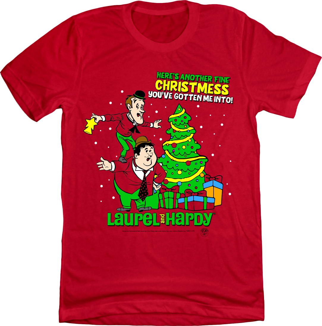 Laurel & Hardy Christ-mess T-shirt red Old School Shirts