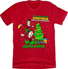 Laurel & Hardy Christ-mess T-shirt red Old School Shirts