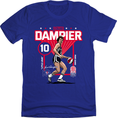 Louie Dampier ABA Action Tee Blue Old School Shirts