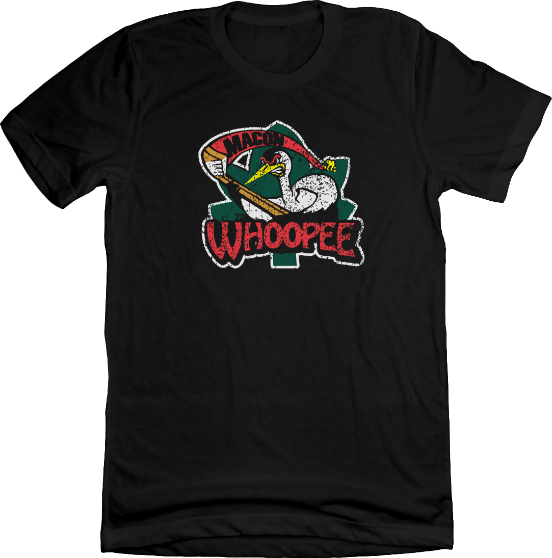 Macon Whoopee Hockey Black T-shirt Old School Shirts