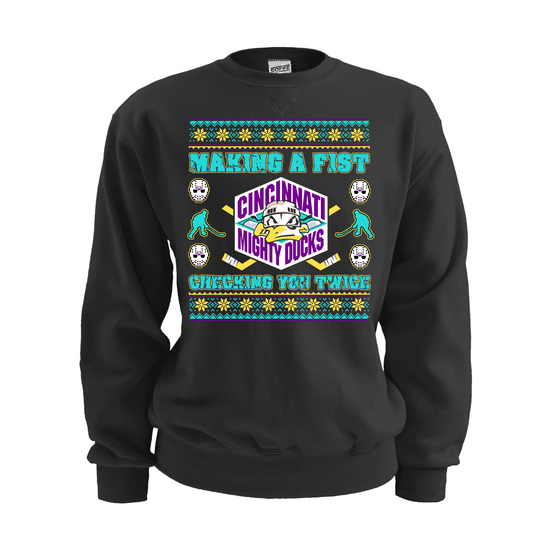 Cincinnati Mighty Ducks Ugly Christmas Sweatshirt