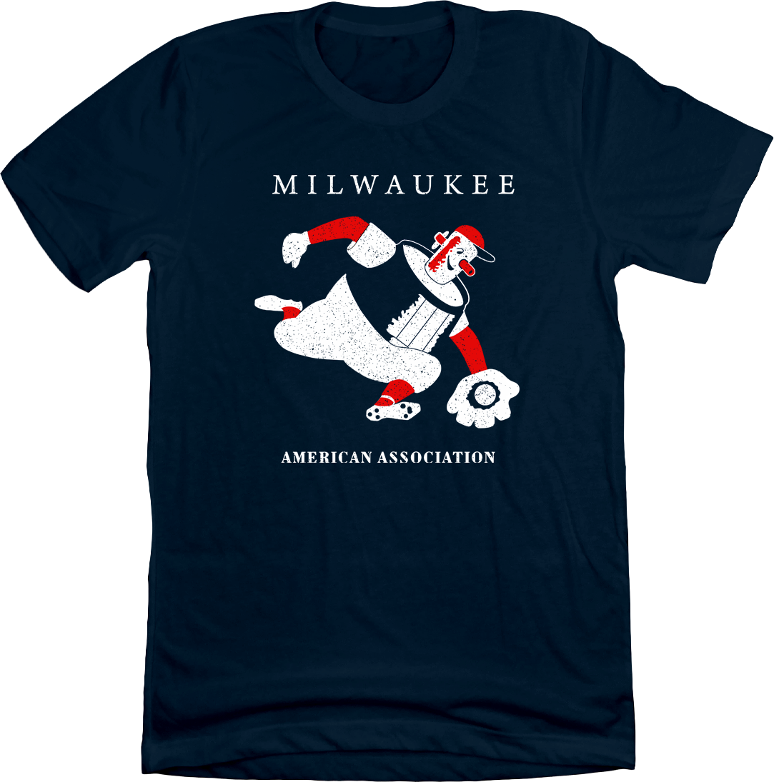 Milwaukee Baseball American Association T-shirt Navy Blue Old School Shirts