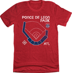 Ponce De Leon Park Atlanta Red T-shirt, Old School Shirts
