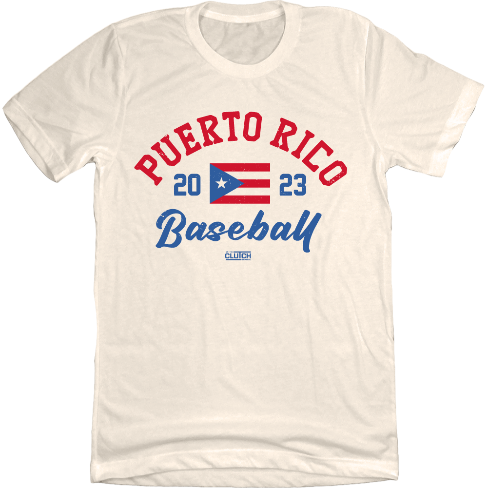 Puerto Rico 2023 Baseball Natural White T-shirt Old School Shirts