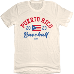 Puerto Rico 2023 Baseball Natural White T-shirt Old School Shirts