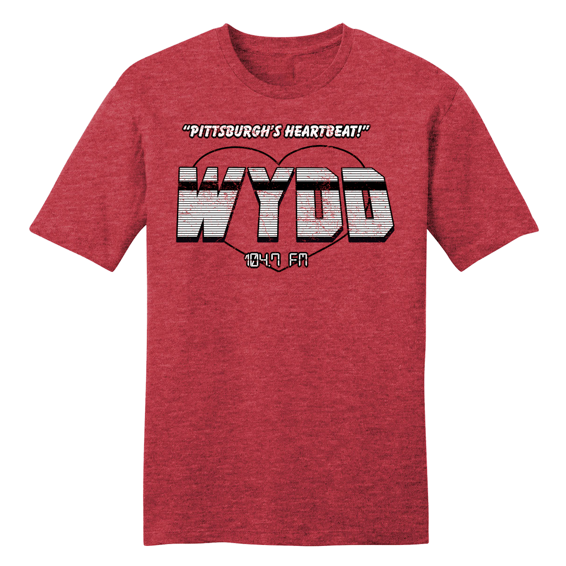 WYDD - Pittsburgh's Heartbeat '80s logo tee