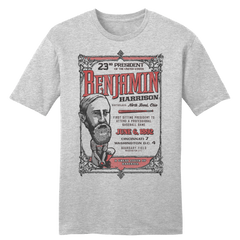 Benjamin Harrison Baseball Grey T-shirt